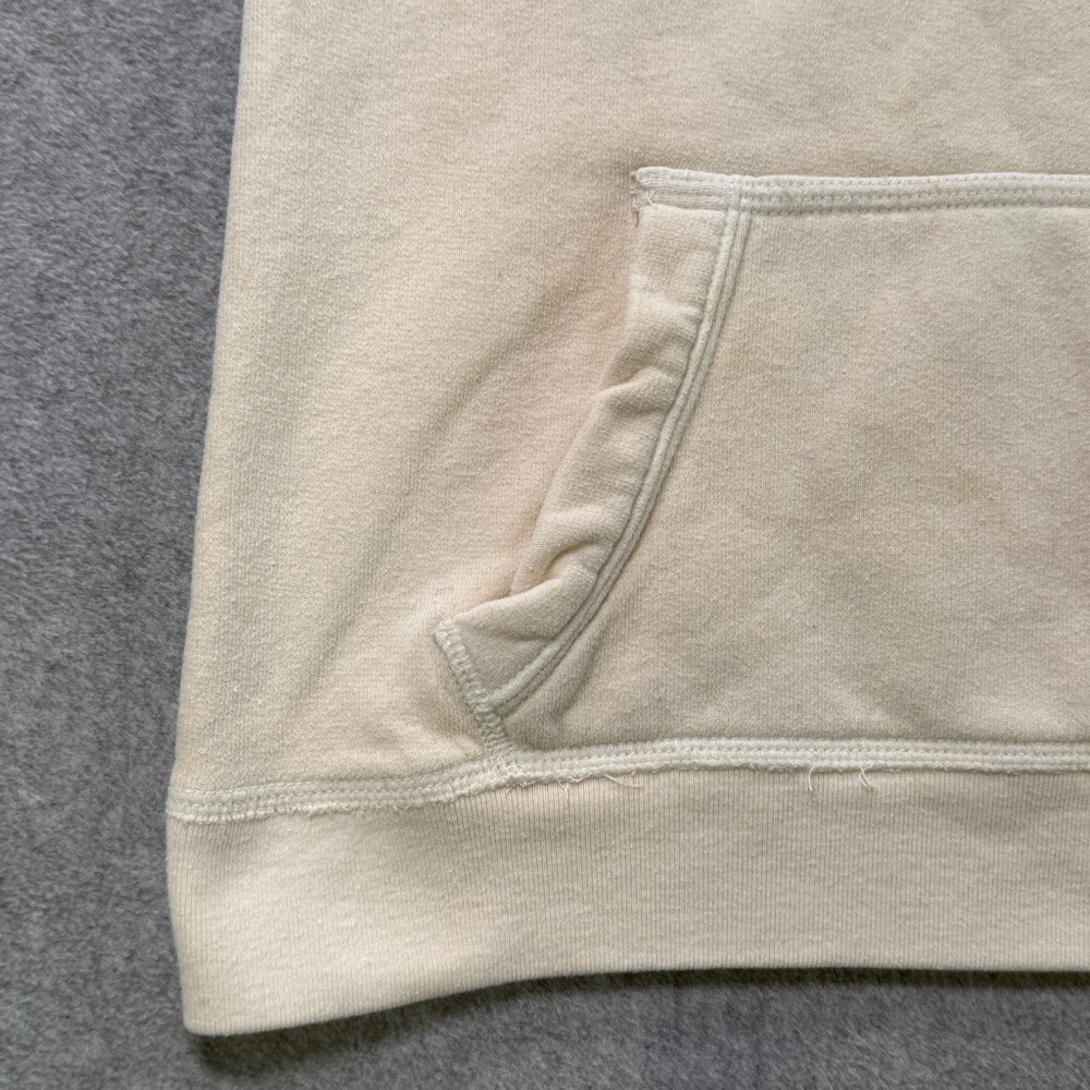 Hollister California CA Logo Hoodie Women’s Small Cream Blue Two-Tone Fleece Y2K - Picture 9 of 9